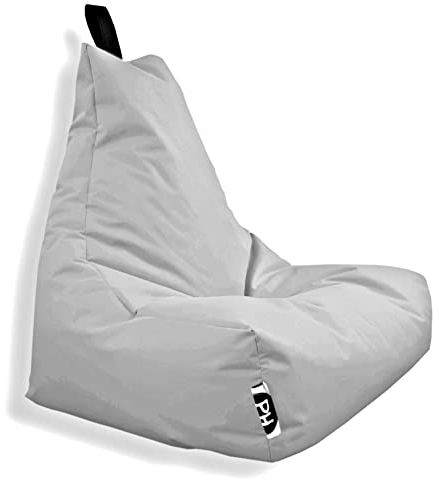 PATCH HOME Patchhome Lounge Sessel XL Gamer Sessel Sitzsack Sessel Sitzkissen In & Outdoor geeignet fertig befüllt | XL - Grau - in 2 Größen und 25 Farben