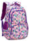 Bansusu Geometric Purple School Backpacks for Girls, Water-resistant Girls Backpacks for School Kids Elementary Bookbags, Purple-L