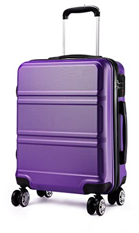 Kono Maleta de Cabina de ABS de 20 Pulgadas con Diseño Esculpido en Horizontal,4 Ruedas,55x40x22cm(Morado)