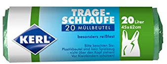 KERL Müllbeutel 20 l, 20 Stück, Trageschlaufe, 45 x 62 cm