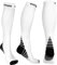 Physix Gear Sport Kompressionsstrümpfe Damen & Herren Stützstrümpfe (20-30mmHg) für Wassereinlagerungen, Flugreisen & Sport Kompressionssocken Langlebige Laufsocken Compression Socks WEIß XXL