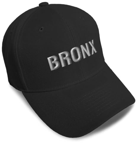 Baseballkappe New York City Bronx Borough A Stickerei Riemenverschluss, Schwarz, Einheitsgröße