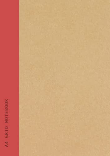 A4 Grid Notebook: Burgundy Spine | 5mm Grid Ruled | School & College Subject Recycled Graph Notepad - 90 Pages Recycled Paper