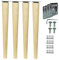 emoebelbeschlaege woplus 4X Holzfüße Möbelfüße Sofafüße Buche Holzbeine gerade Länge 45cm Buche Holz Oberfläche sauber (Gerade [45 cm]) woplus_de