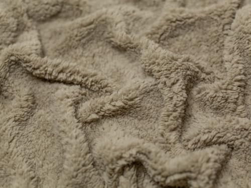 Lammfell-Sherpa-Fleece-Stoff, Steinfarben – Meterware