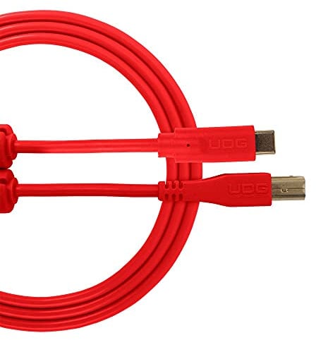 UDG Cable USB 2.0 (C-B) - Cavo USB 2.0 C a B ottimizzato per audio ad alta velocità, Rosso