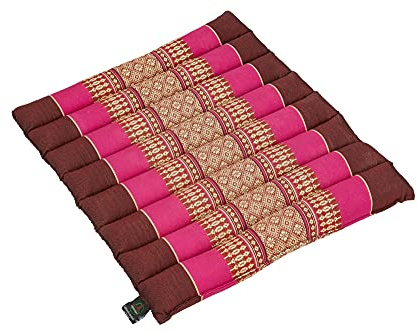 Handelsturm Thai Sitzkissen ca. 38x40 Thaikissen Sitz mit Füllung aus Kapok Feste Auflage (Burgunder & pink)