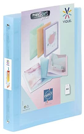 Viquel - Flexibler A4-Ordner - 4 Ringe - Rücken 4 cm - für A4-Dokumente - Transluzent Blau