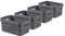 Curver Infinity Dots Set of 4 Rectangular 100% Recycled Small Storage Boxes 4.5 Litres - Grey