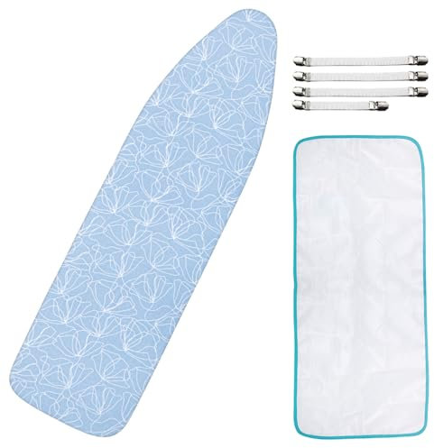 Dalykate Ironing Board Cover and Pad, 15 x 54, Thick Padding, Elastic Edge, Scorch & Stain Resistant, Includes Fasteners & Mesh Cloth