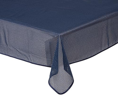 Gartentischdecke Tischdecke Weichschaummaterial Karo einfarbig rutschfest wetterfest 7 Farben und Größen Blau 160 cm rund