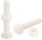sourcing map 20 Pares Nylon Tornillo Tuerca Surtido, M6x35mm Ranurados Plana Cabeza Tornillos y M6 Hexagonal Tuercas para Maquinaria, Electrónica, Blanco