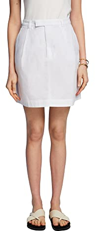 ESPRIT Damen 053EE1D303 Rock, 100/WHITE, 38