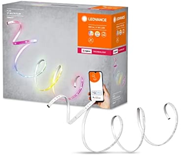 LEDVANCE Smarter Indoor Lightstrip, erweiterbarer LED Streifen mit ZigBee, 1.8m, warmweiß bis tageslicht (2000K-6500K), RGB Farbwechsel (16 Mio Farben), 4er-Pack