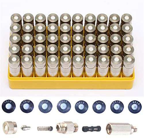 Lot de 40 têtes de brumisateur en laiton, buses de brumisation haute pression pour système de refroidissement, buses de pulvérisation de brouillard atomiseur brumisateur pour kit d'outils d'irrigati