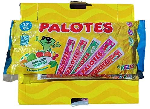 KREMTIK Palotes Kelia - Polo Flash Para Congelar En Casa 180 Unidades de 45ml Apto para Veganos Sabores: Cereza, Naranja, Fresa, Melocotón y Manzana