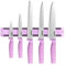 hecef 5-Piece Stainless Steel Knives Collection with 13″ Magnetic Holder – Professional Sharp Knife Set Featuring Triple-Riveted Purple Handle for Meat & Vegetables