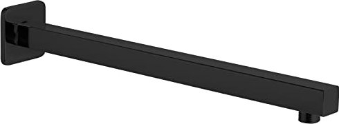 Voolan Quadratischer Duscharm mit Flansch und Teflonband, Verlängerungs-Duschkopfarm für Badezimmer, fester Duschkopf, Dusche Zubehör, massiver Edelstahl, Wandmontage (schwarz)
