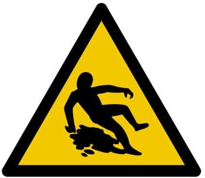 W191 - Achtung Rutschgefahr - Warnschild - Maße wählbar - Norm ISO 7010