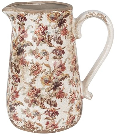 Clayre & Eef Pichet décoratif Rose céramique Beige 21x15x23cm