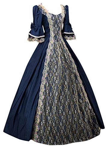 EWFAS Rokoko Viktorianische Kostüme Barock Marie Antoinette Kleider Renaissance Historische Periode Ballkleider Cosplay Kleid Bodenlang Ballkleid Gothic Viktorianisches Kleid