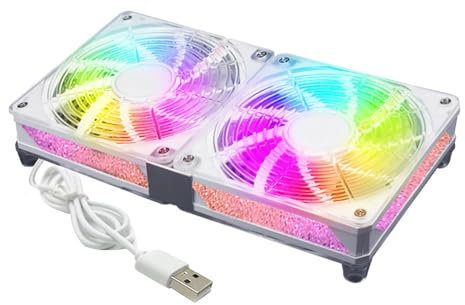 bephible Work Desk Fan Low Noise Fan Usb Computer Cooling Fan Mini Single/dual Fan 1800rpm Mute Heat Dissipation for Android Tv Box Router D