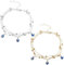 PBAHAUP Bracelet de Cheville Boho, 2 pièces Pendentif Oeil Cheville Bracelet De Perles Pied Bijoux Chaîne pour Femmes Et Filles, Bracelet de Cheville bohème Contre Le Mauvais œil