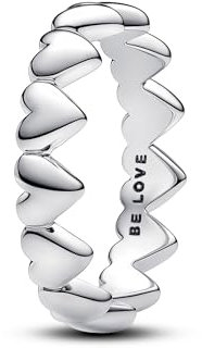 PANDORA Moments Reihe von Herzen Ring aus Sterling Silber, Größe: 58, 193427C00-58