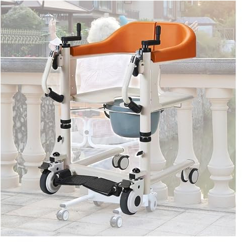 Patientenlifter-Transferstuhl, Tragbarer Badewannenlift Mit 180° Geteiltem Sitz Für Behinderte Ältere Menschen, Toilettenstuhl Mit Rädern, Pflegeleichter Liftsessel Mit Hebevorrichtung Für Pflegehei