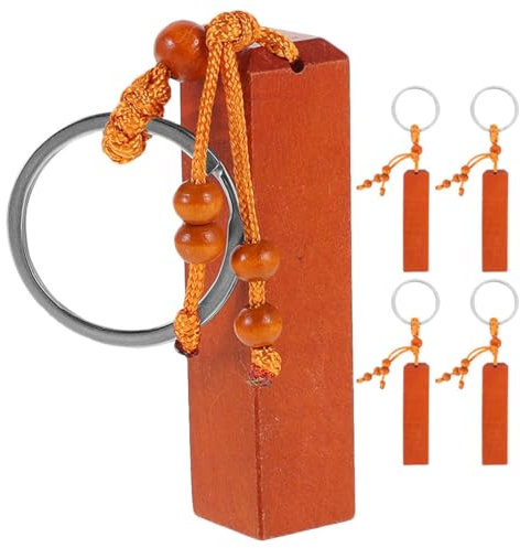 ANDRESLAD 5pièces Porte-clés Bois à Personnaliser Pendentifs Bois Non Pour Pour Décorations Étiquettes De Nom Et