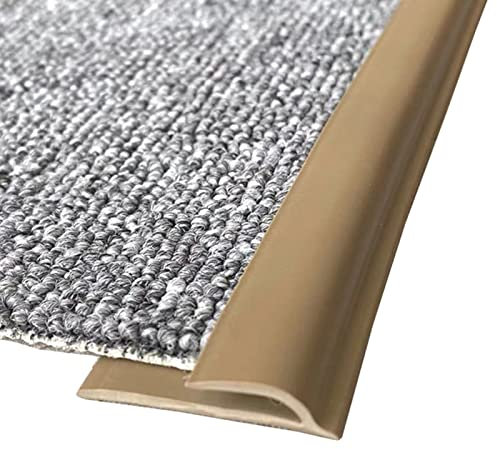 Extra Long Self Adhesive Flooring Threshold Strip for Doorway Cuttable Edge Trim Strip for Tile Wood and Carpet Joining Light Brown 6m Length