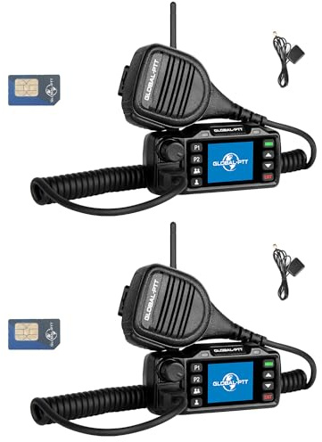 2-Pack Push-to-Talk Over Cellular (PoC) Mobile Radios Unlimited Range - 4G LTE Nationwide PTT Walkie Talkies for in-Vehicle Communication (GPS)