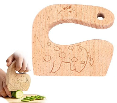 MaNeaz Patrón De Ciervo Cuchillo De Madera Para Niños Formas Bonitas Utensilios Cocina Facas Criança Cortar Frutas O Verduras