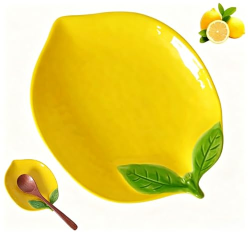 Ceramic Spoon Rest for Stove Top, Lemon Cute Spoon Rest for Kitchen Counter, Cooking Spoon Holder for Kitchen Counter, Utensil Rest Spatula Rest Ladle Holder Tong Rest