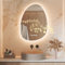 S'AFIELINA Bathroom Mirror with LED Lights 75 x 55 cm Asymmetrical LED Mirror with Bluetooth, Smart Touch Switch, Time, Temperature, 3 Colors Dimmable Light, Anti-Fog, Memory Function Vanity Mirror