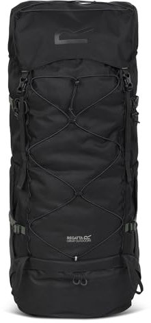 Regatta Survivor Rucksack, 85 l, aus reflektierendem, strapazierfähigem und strapazierfähigem Stoff, perfekt für Spaziergänge, Wandern, Camping und Trekking, grau, L, Casual