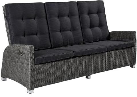 dasmöbelwerk Relaxsofa Kansas 3er Sofa Garten Couch Dreisitzer grau-Mix