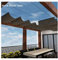 Wave Shade Tenda avvolgibile retrattile con kit di montaggio per pergola, tenda da sole marrone, 0,7 x 5 m, aggiornamento 2020, 55 misure