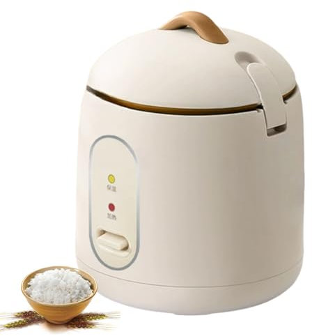 Mini Rice Cooker, 1.2L Small Thermal Rice Cooker with Steaming Tray and Non-stick Pot, Small Dormitory Automatic Rice Cooker, Small Rice Cooker, Mini Rice Maker for 1-2 People Use White
