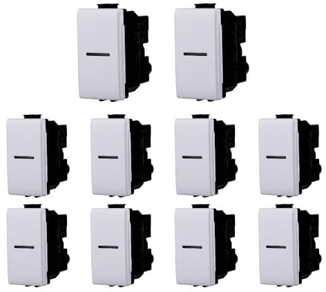 gloca Set 10 Interruttori 1P Assiali 16A 220V Compatibili Con Serie Matix