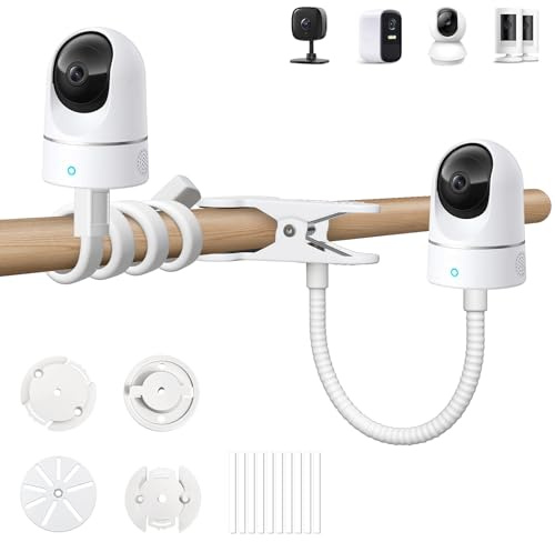ZT-NET Flexible Clip-Halterung für Überwachungskameras von Ring, Blink, Eufy, Google Nest, Wyze und Arlo für den Innen- und Außenbereich sowie andere Kameras mit 1/4-Gewindebohrung, ohne Werkzeug