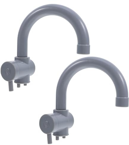 ORFOFE 2 Pièces Robinet de Cuisine pour Garçon Fille Accessoires de Dinette Garçon Fille Simulation Réaliste de Robinet Plastique pour Jeu Évier Intérieur et Extérieur