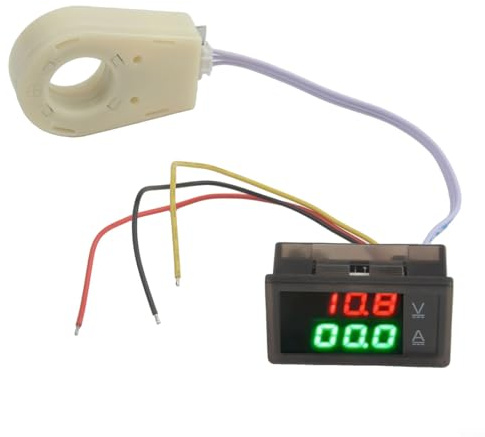Voltmetro amperometro impermeabile effetto Hall con doppio display digitale, tensione DC 0-300 V e intervallo di corrente 50 A-400 A, tester per montaggio a pannello per precisione (100 A)