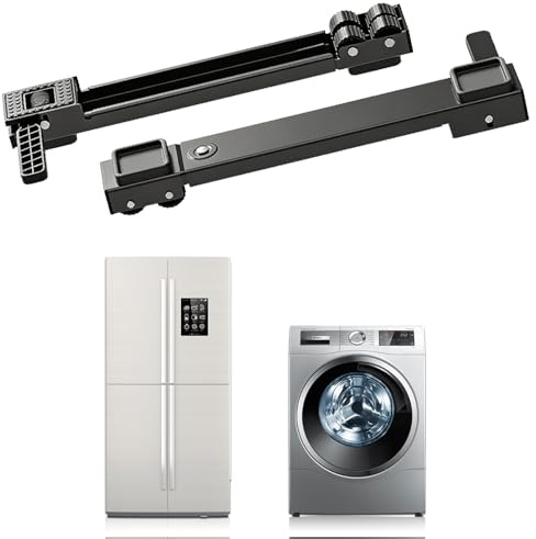 Estructura para lavadora con ruedas, ruedas elevables para lavadora, ruedas extensibles, 50 – 80 cm, rodillo de transporte, rollo de electrodomésticos, soporte para lavadora, secadora, frigorífico