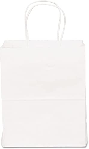 Duro ID# 84598 Tempo Shopping Bag 60# White 250pk 4-1/2 x 8 x 10-1/4