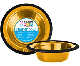Platinum Pets Switchin Stainless Steel Cat/Dog Bowl, 24 Karat Gold, X-Small