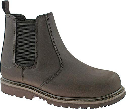 Grafters M539B Unisex Leather Dealer Safety Boots Brown