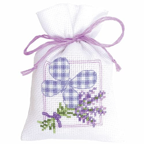 Vervaco PP Bag Lavender Butterfly Counted Cross Stitch Kit, Multi-Colour