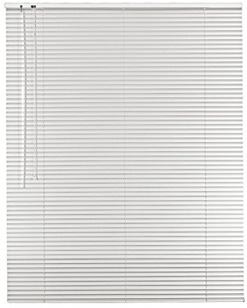 Hochwertige Aluminium Jalousie Jalousette Rollo 135 x 130 cm / 135x130 cm in Farbe weiss - Bedienseite links // Fensterjalousie/Fensterjalousette/Alulamellen/Alu-Lamellen