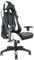 Fauteuil de Bureau Forme Siège baquet, avec accoudoirs, Coussin Lombaire et Coussin Appui-tête, Couleur Noir et Blanc